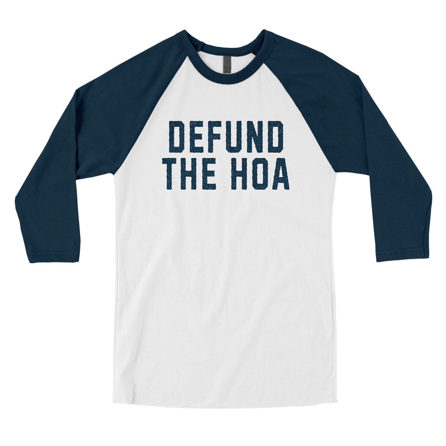 Defund the HOA in White with Navy Color