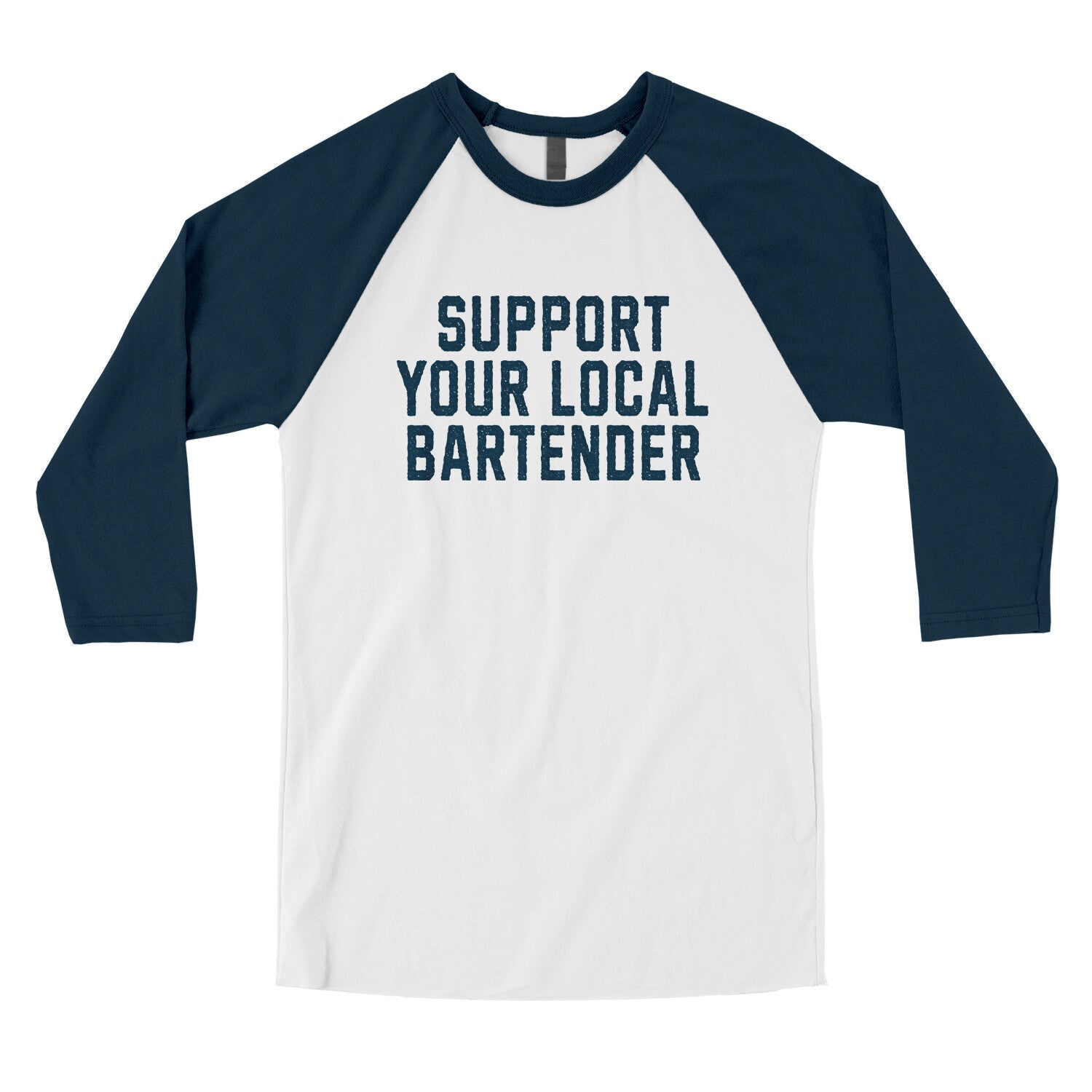 Support your Local Bartender in White with Navy Color