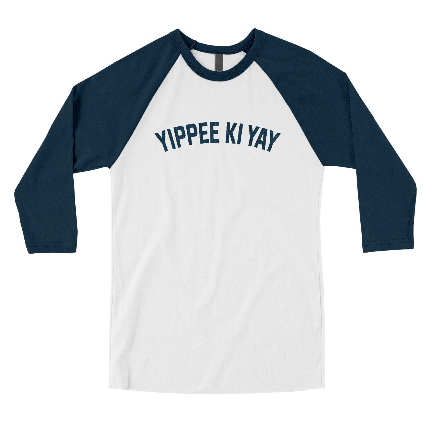 Yippee Ki Yay in White with Navy Color