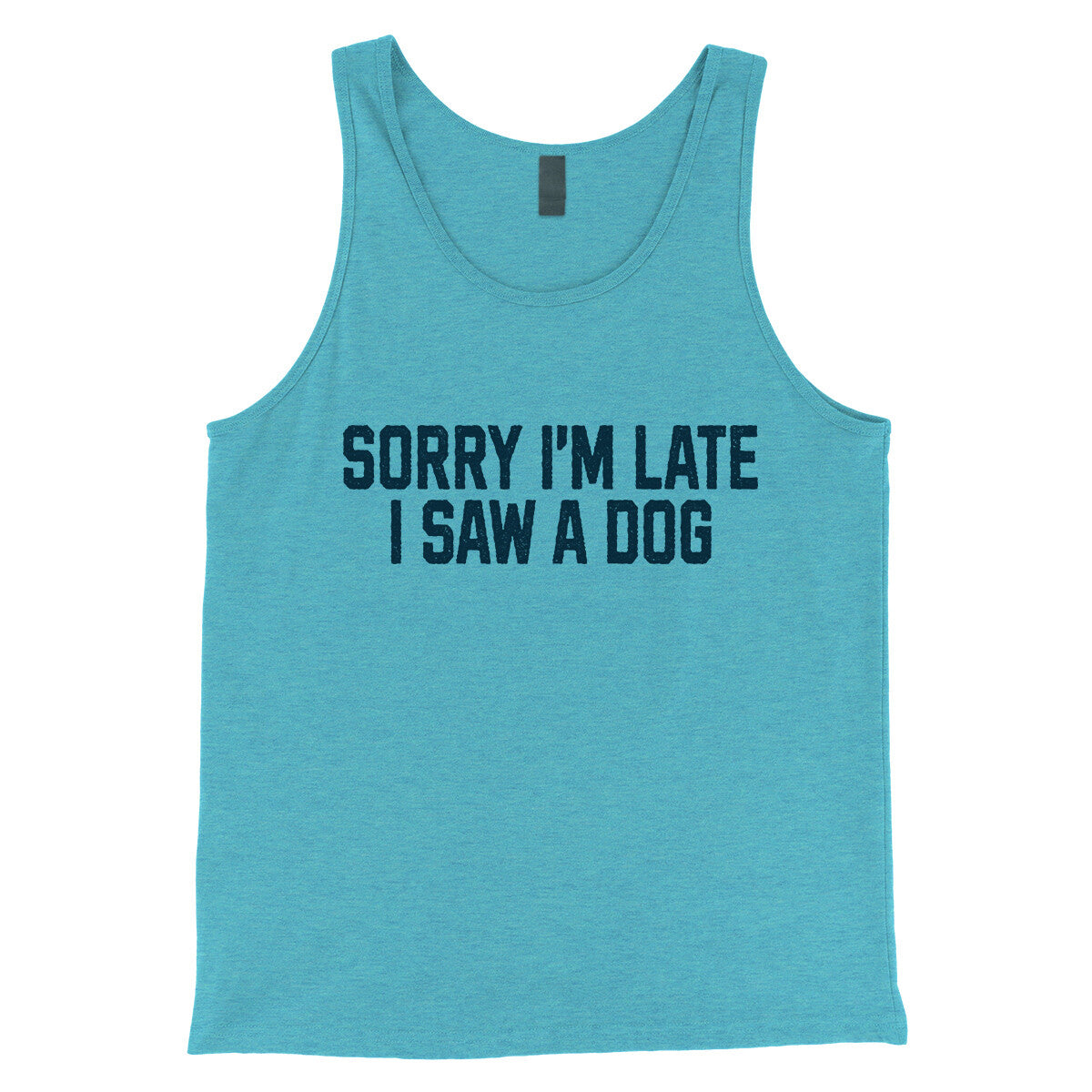 Sorry I'm Late I Saw a Dog in Aqua Triblend Color