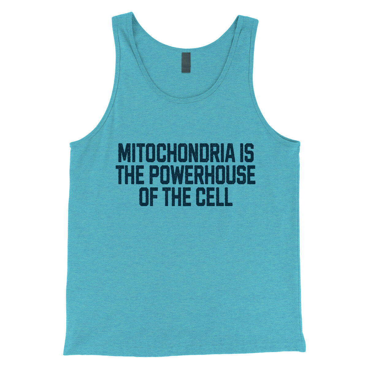 Mitochondria is the Powerhouse of the Cell in Aqua Triblend Color