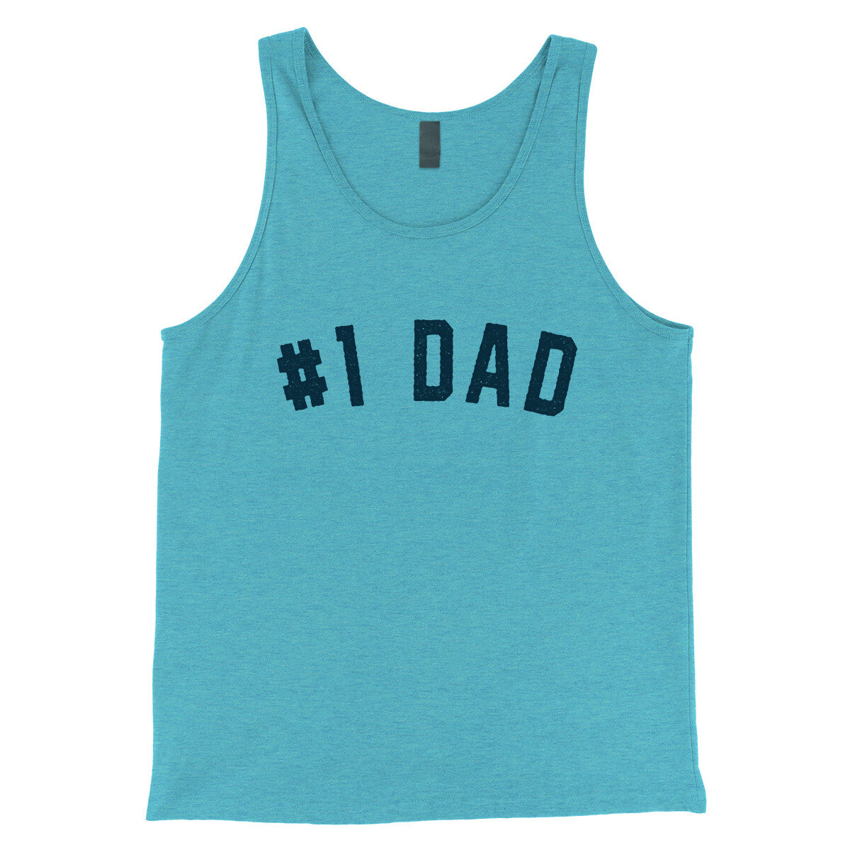 Number 1 Dad in Aqua Triblend Color