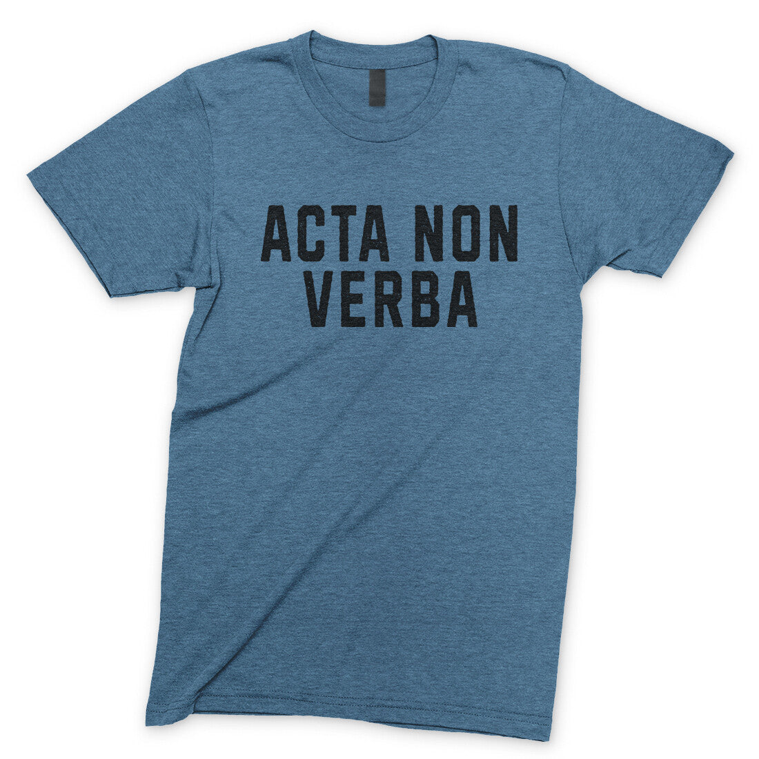 Acta Non Verba in Heather Indigo Color