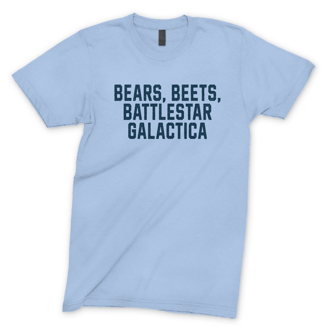 Bears Beets Battlestar Galactica in Light Blue Color