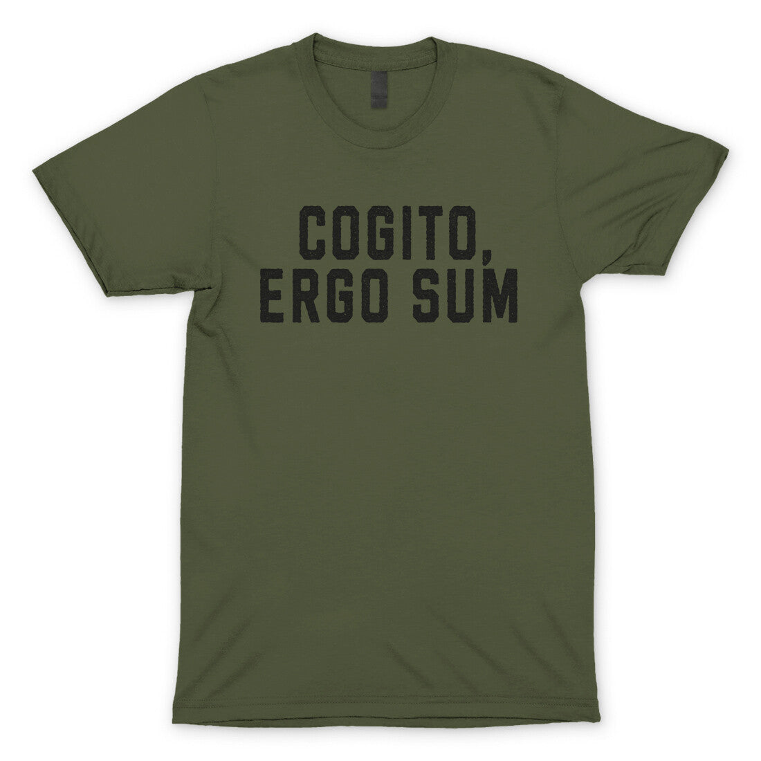 Cogito Ergo Sum in Military Green Color