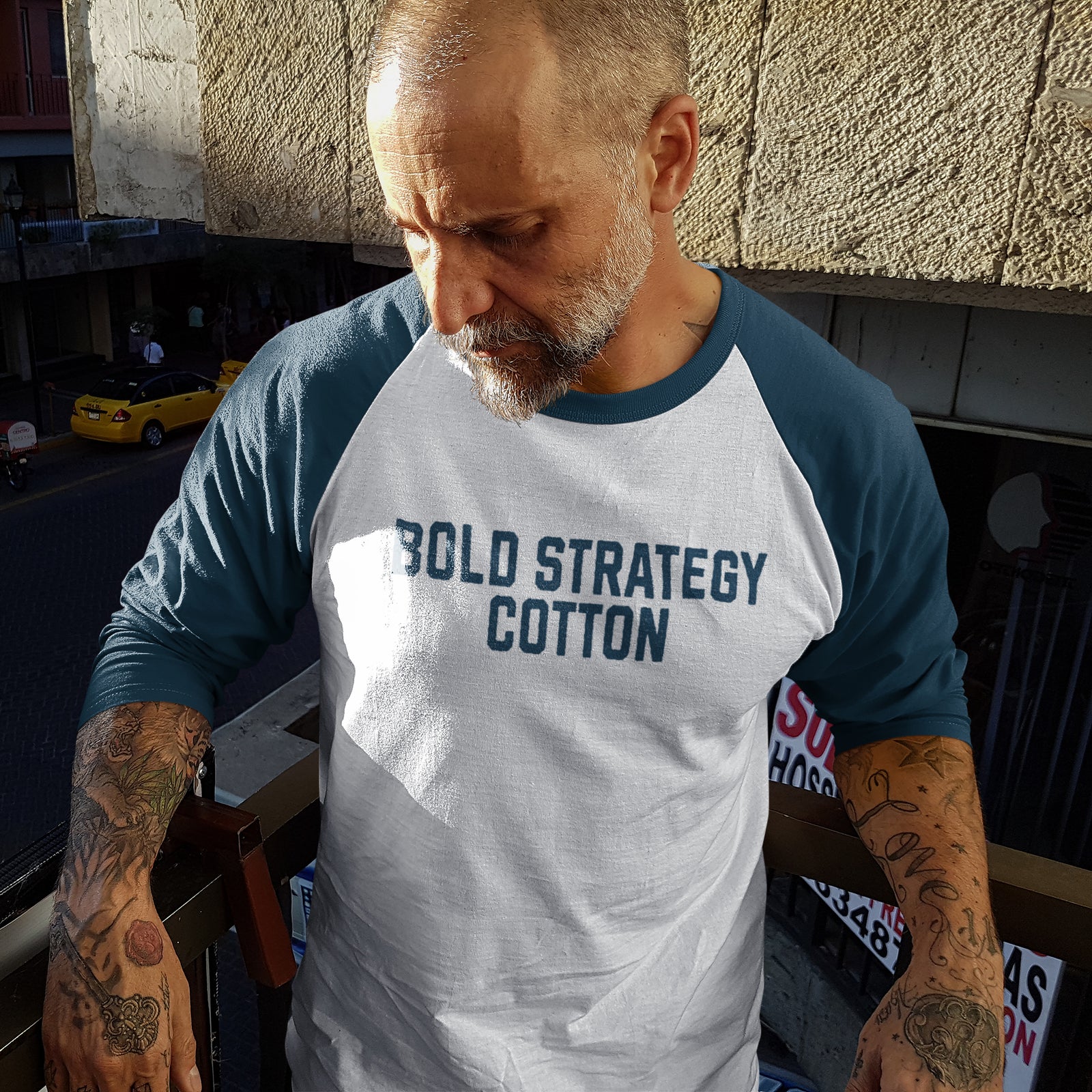 Bold Strategy Cotton Raglan 3/4 Sleeve
