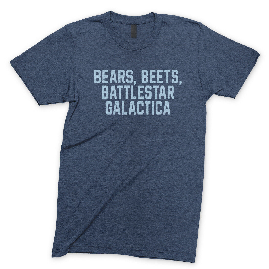 Bears Beets Battlestar Galactica in Navy Heather Color