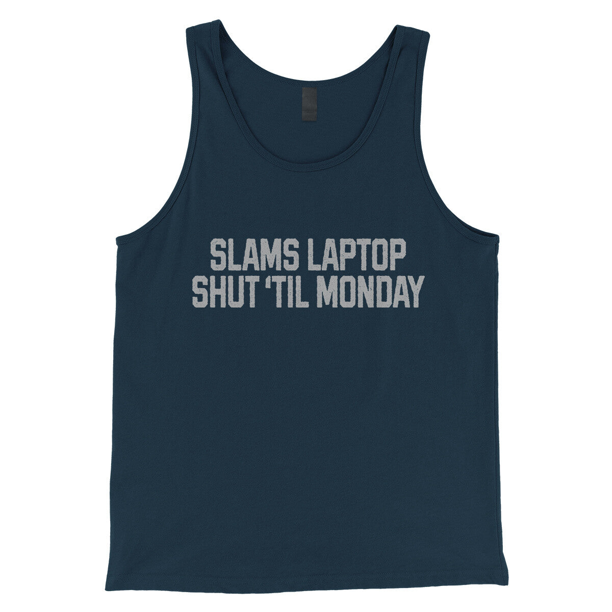 Slams Laptop Shut 'Til Monday in Navy Color