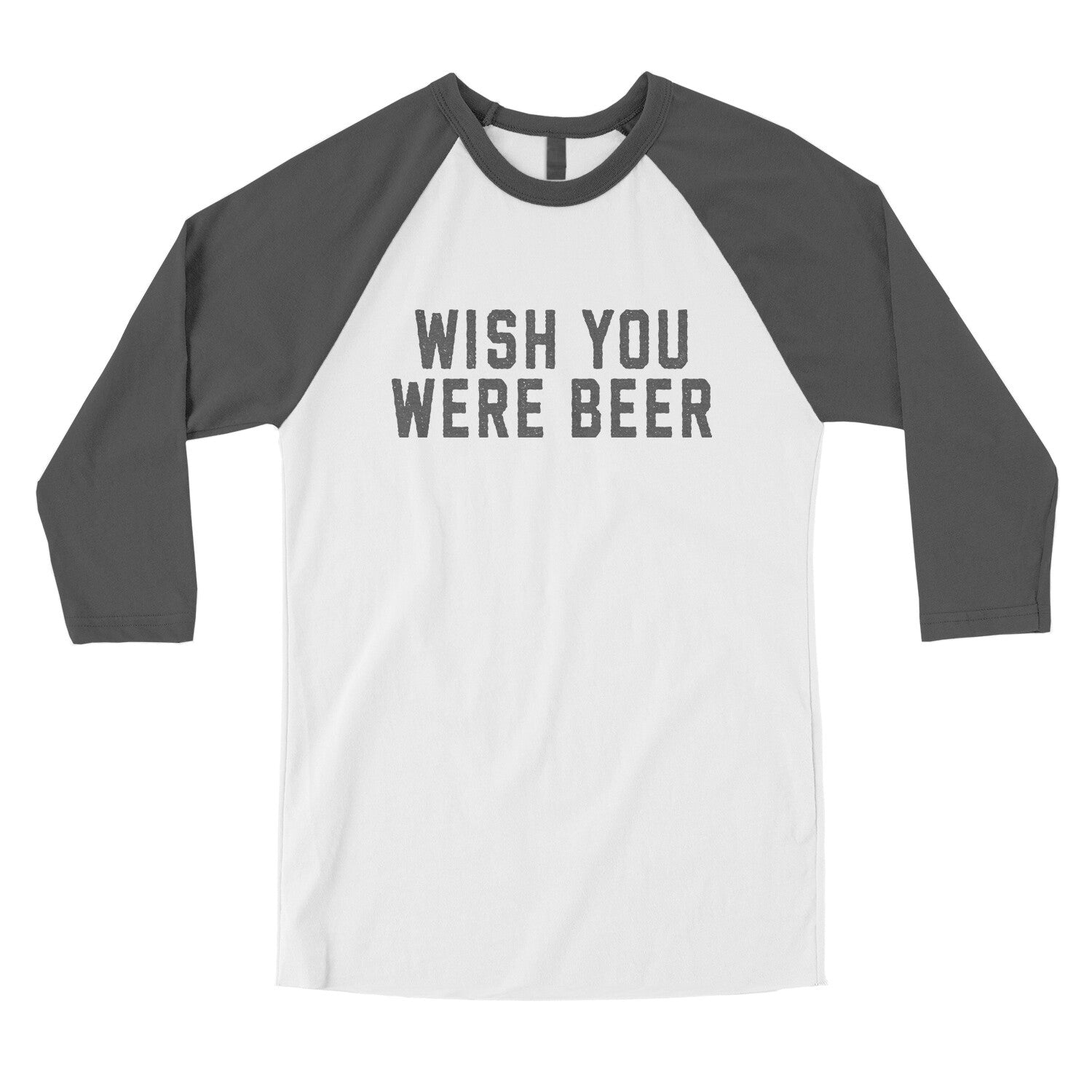 Wish You Were Beer in White with Asphalt Color