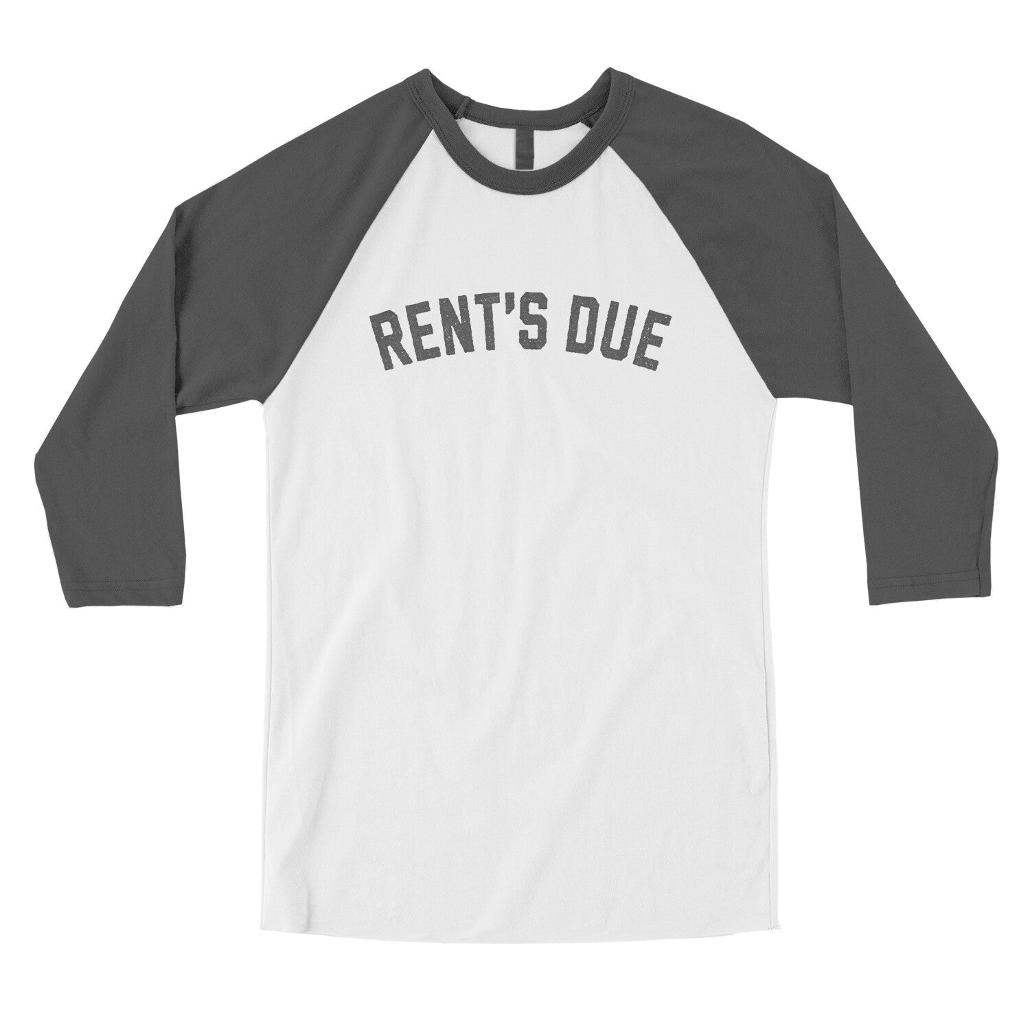 Rent's Due in White with Asphalt Color