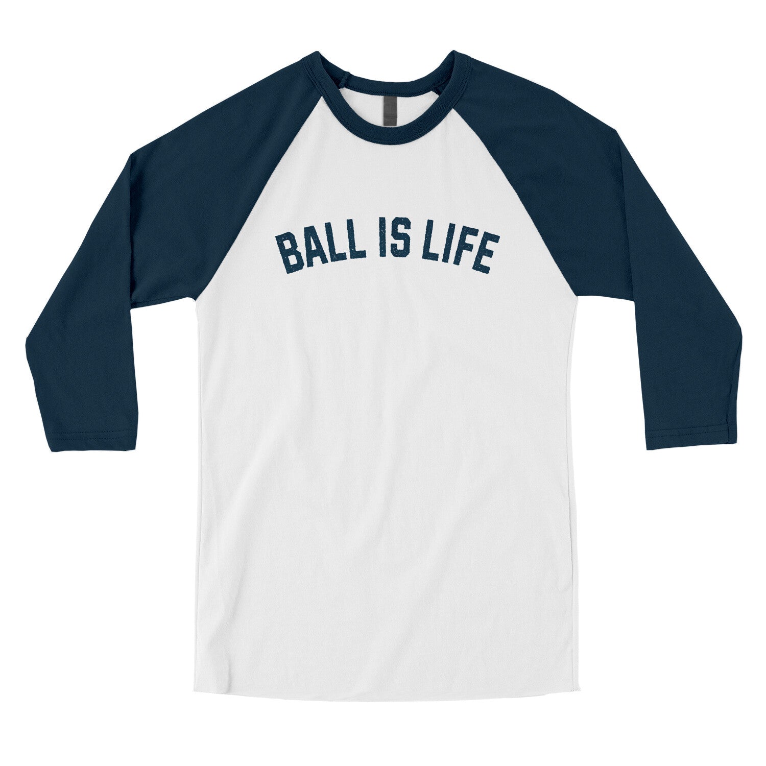 Ball is Life in White with Navy Color