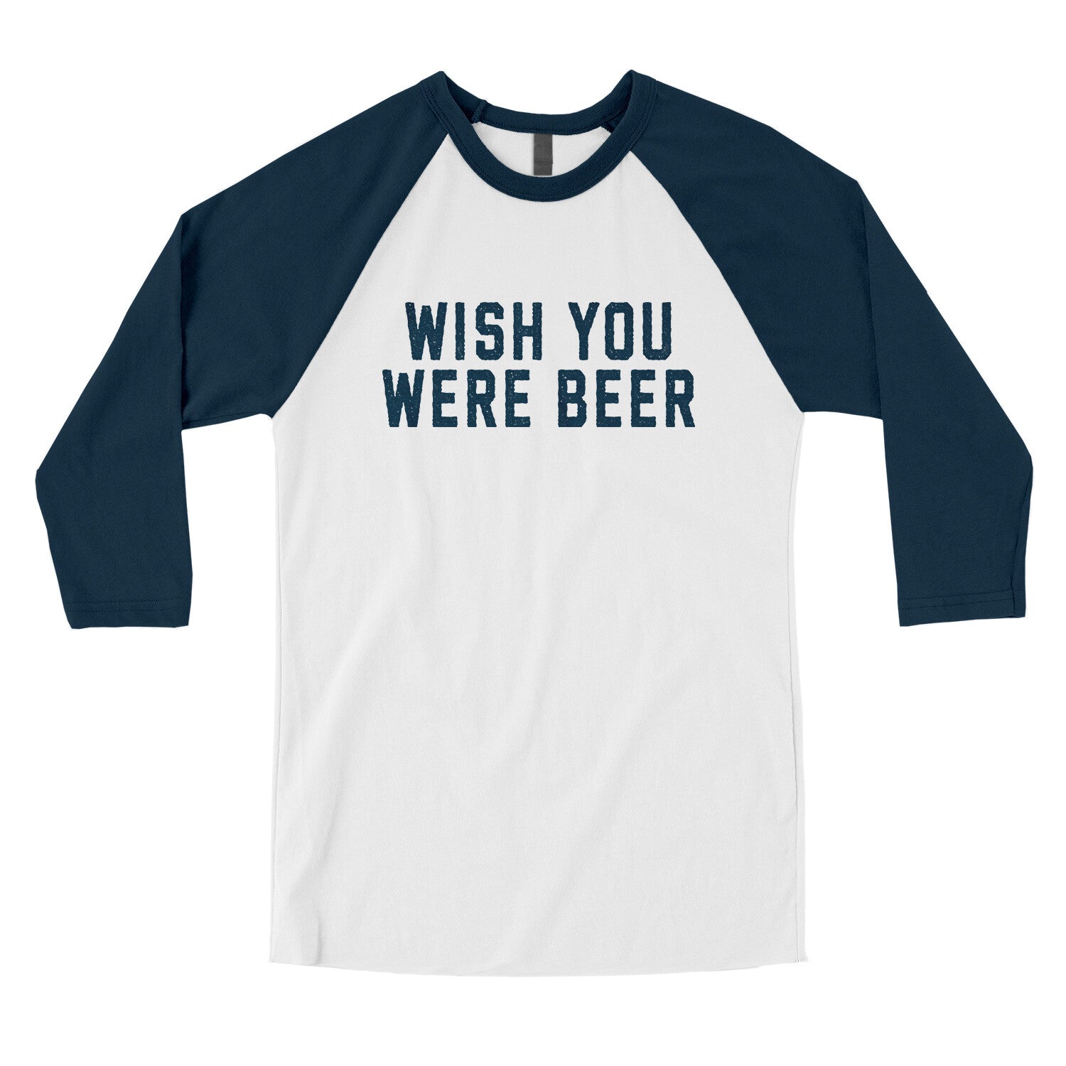 Wish You Were Beer in White with Navy Color