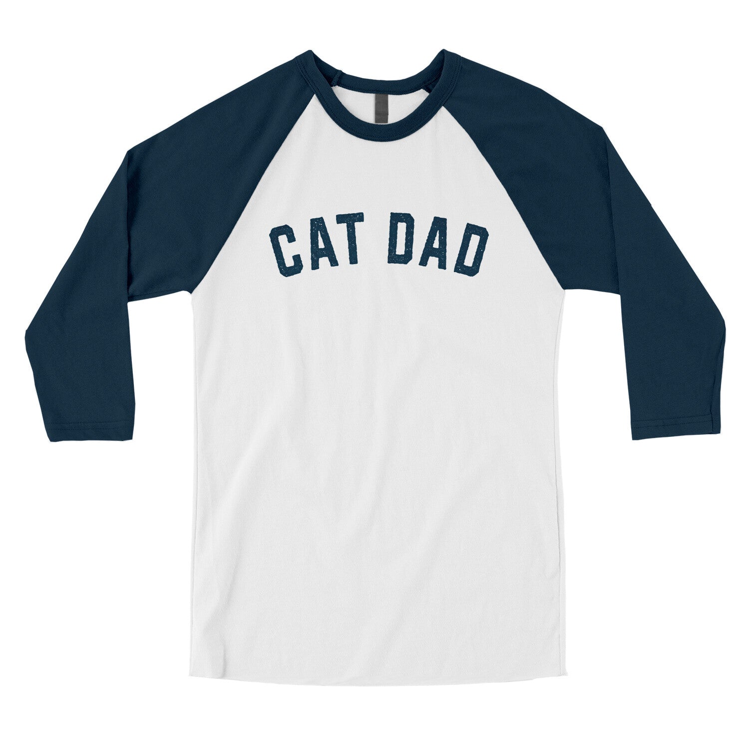 Cat Dad in White with Navy Color