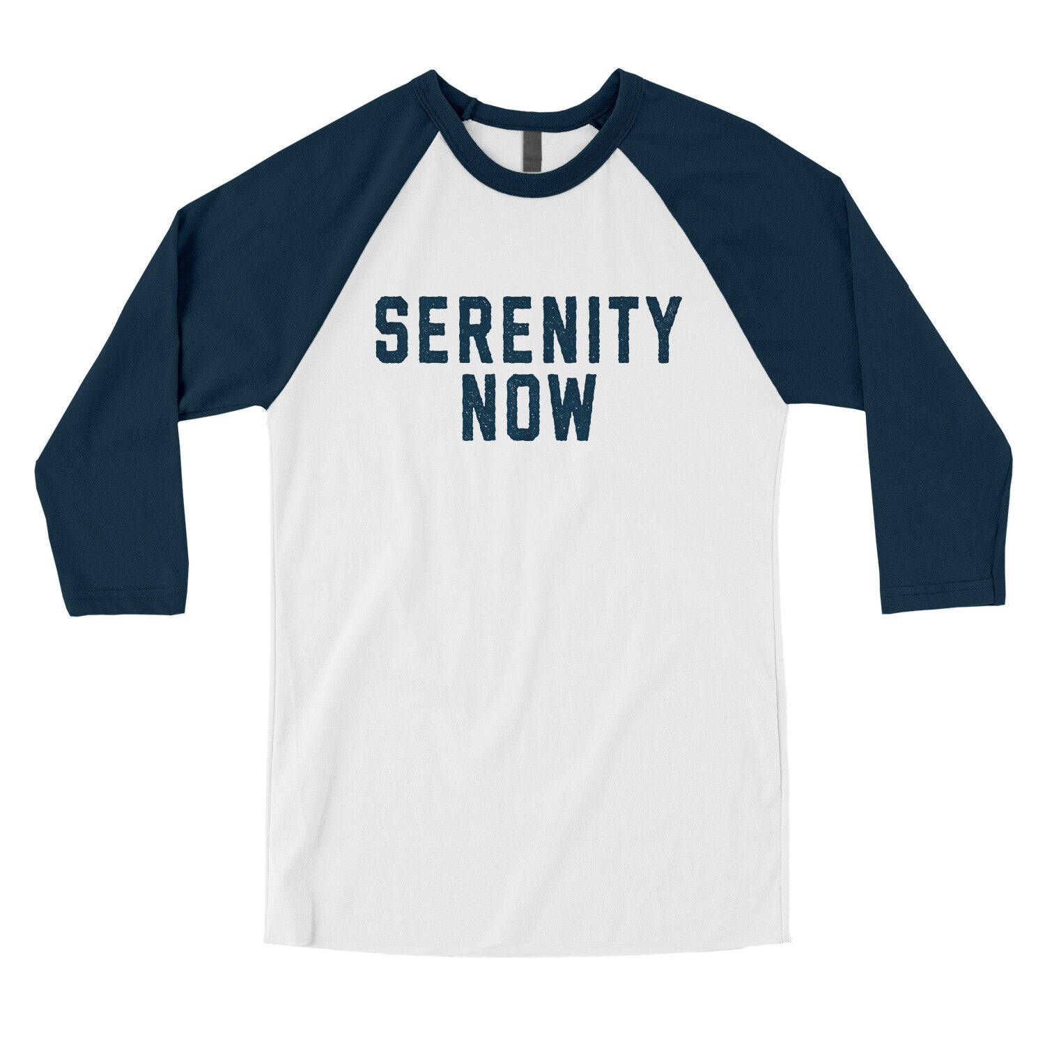 Serenity Now in White with Navy Color