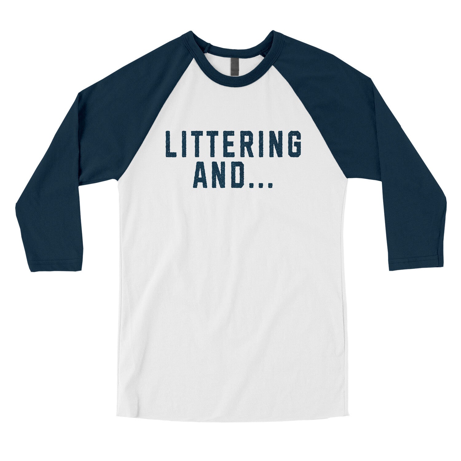 Littering And in White with Navy Color