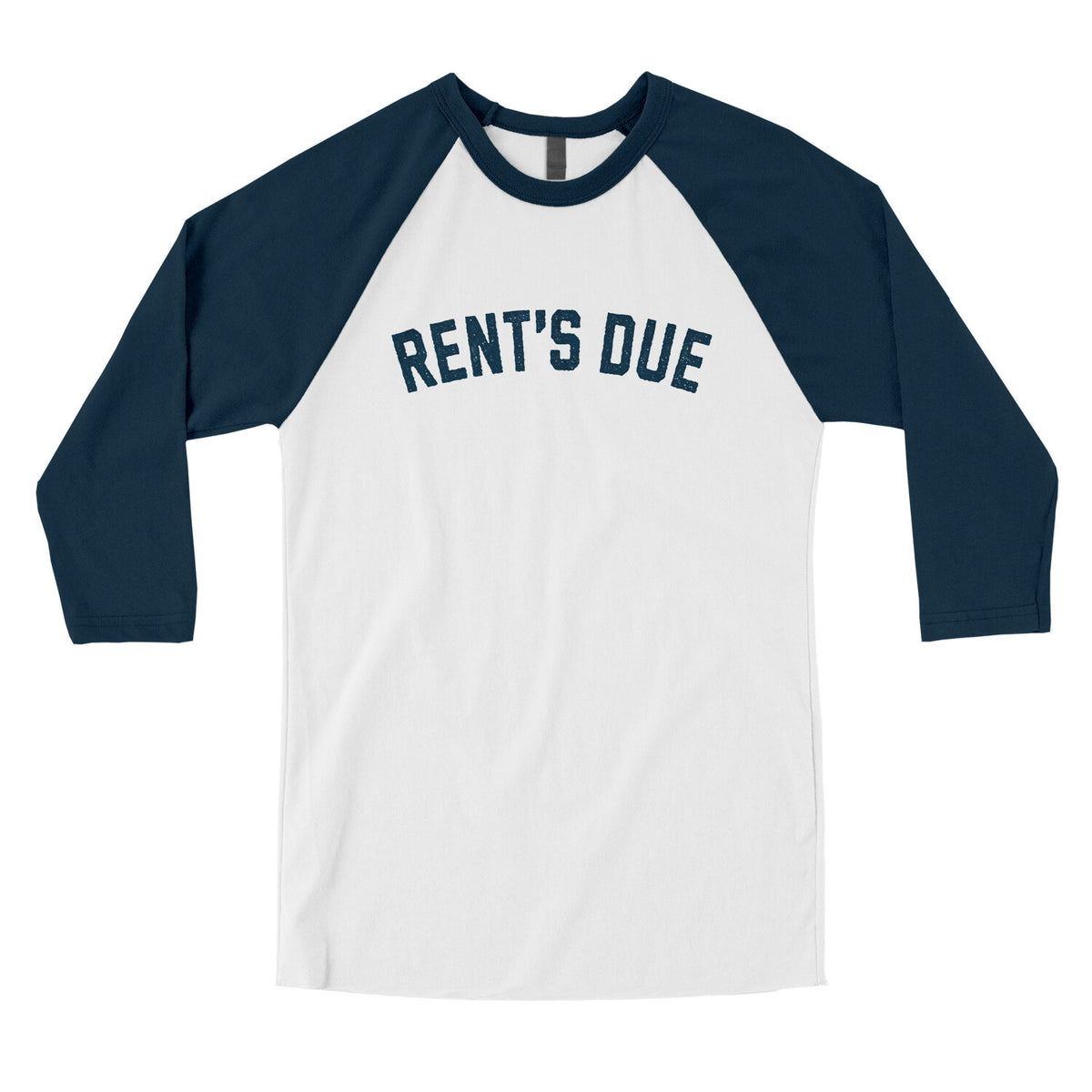 Rent&#39;s Due in White with Navy Color