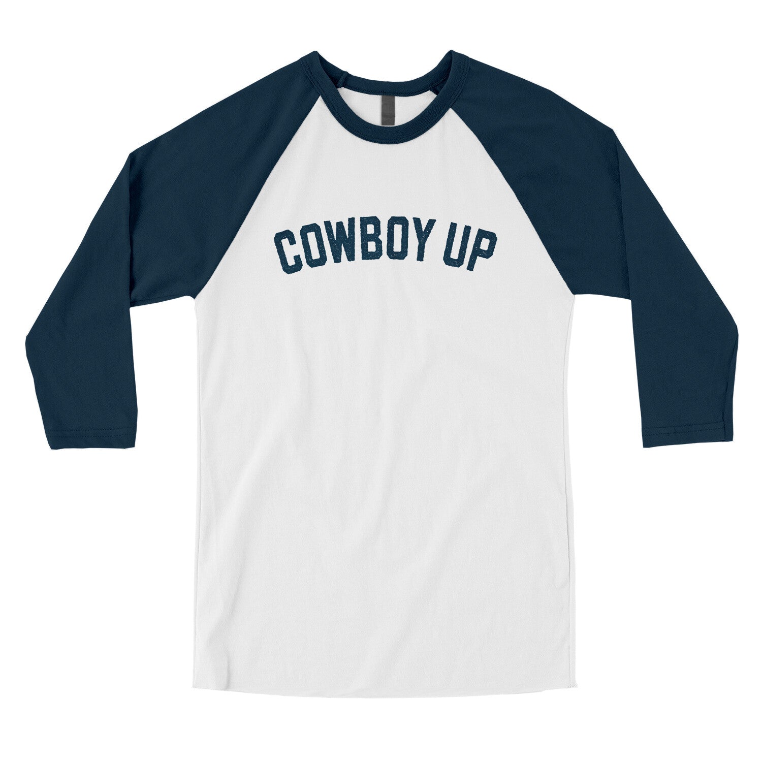 Cowboy Up in White with Navy Color